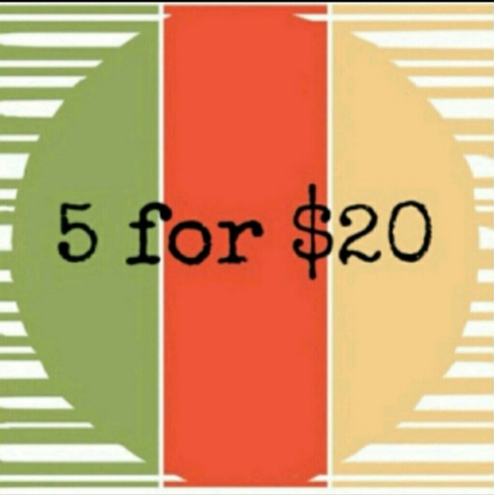 5/$20 On Selected Items 70+ Items Available